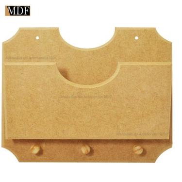 Imagem de Porta Cartas e Chaves 24x19x5,5 Mdf 6mm Madeira - ATACADÃO DO ARTESANA