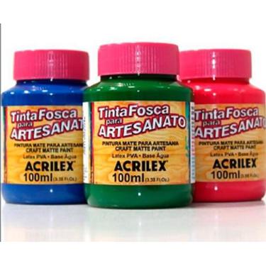 Imagem de Kit 10 Tinta Pva Fosca para Artesanato 100ml a Sua Escolha Acrilex