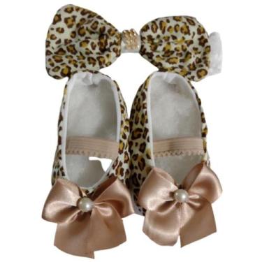 Imagem de 1 Kit faixa com sapatinho bebê menina - Duda Baby Shop, Oncinha