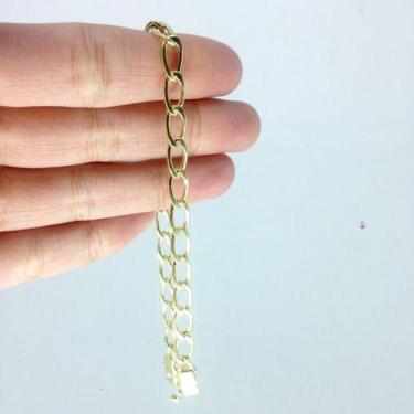 Imagem de Pulseira masculina  Grumet longa  Fecho Gaveta Banhada A Ouro 18k 20cm