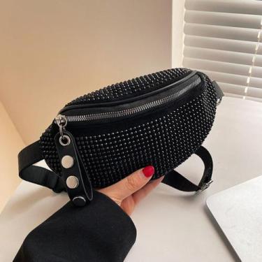 Imagem de Bolsa Pochete Feminina Estilo Casual Tendencia Carnaval Strass Lançame