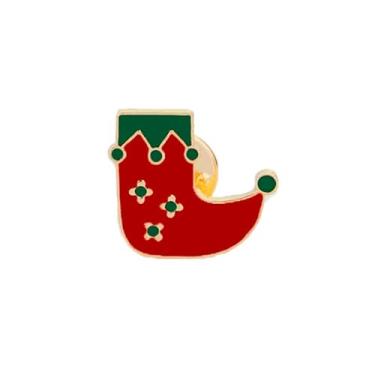 Imagem de Meias de Natal Tema de Natal Broche de Esmalte Broche Criativo Broche de Lapela Broche de Metal Bonito Acessórios Decoração para Meninas Meninos Mulheres Roupas Mochilas Decoração, Liga de aço, Sem