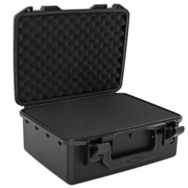 Imagem de Estojo rígido impermeável de 30,5 cm, caixa de armazenamento à prova de choque com espuma personalizável, caixa de ferramentas protetora portátil para microfone, gravador, eletrônicos, ferramentas