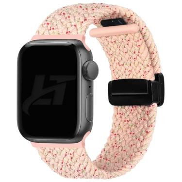 Imagem de Pulseira Trançada LTimports compativel com Apple Watch 42mm Series 10, Apple Watch 41mm Series 9/8/7, Apple Watch 40mm Series 6/5/4/SE e Apple Watch 38mm Series 3/2/1 (LT-Rose-confete)