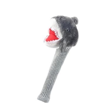 Imagem de menolana Tubarão golfe madeira headcover manga leve engraçado proteção acessórios parques campos de golfe golfista cabeça capa protetor