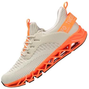 Imagem de Ezkrwxn- Tênis para mulheres Academia Atlético Esporte Corrida Treino Sapatos Bege Tamanho 8 malha Respirável Tênis Moda Casual Conforto Caminhada Corrida