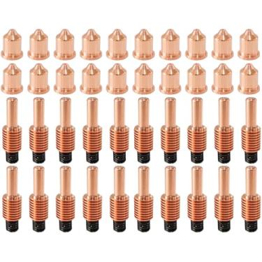Imagem de ACCEPTIN 20 peças 220990 pontas de bocal e 20 peças 220842 eletrodos de plasma servem para 105 consumíveis de tocha de corte de plasma