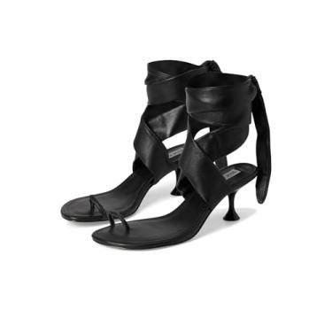 Imagem de Steve Madden Sandália feminina de salto Symone, Couro preto, 34