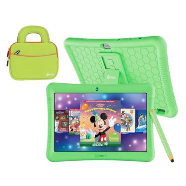 Imagem de Contixo Pacote de tablet infantil K102 de 10 polegadas - Tablet HD Learning e bolsa de manga para crianças de 3 a 7 anos, inclui eBooks da Disney (valor de $350), controles parentais, câmera dupla