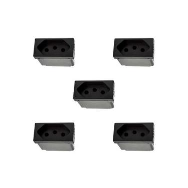Imagem de Kit 5 Modulos Tomada 20A Preto Borne 615060PT+ Pial Plus+ - Legrand