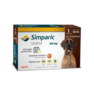 Imagem de Antipulgas Simparic Cães 120mg 40,1 a 60 kg 1 comprimido - Zoetis
