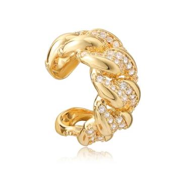 Imagem de BENEIGE Brincos de orelha femininos banhados a ouro 14 K, brincos de orelha banhados a ouro 14 K, conjunto de punhos para o dia a dia para mulheres, Latão, Sem pedra preciosa