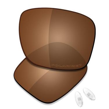 Imagem de SAUCER Lentes de reposição premium e protetores de nariz para óculos de sol Oakley Holbrook Ti OO6048 de alta defesa - marrom âmbar polarizado