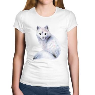 Imagem de Baby Look Algodão Raposa Arte - Foca na Moda, Branco, GGG