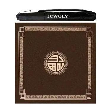 Imagem de Tapete De Mahjong Quadrado Grosso Para Mesas, Tapete De Jogo Antiderrapante E Com Redução De Ruído, Capa De Mesa Multiuso Para Jogos De Tabuleiro E Peças De Pôquer Mah Jong(Dark brown,60 cm/23.62 in)