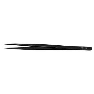 Imagem de Tweezer de Precisão, Pinça de Ponto Fino de Resistência a Corrosão Estável, para Celular, PC (Preto)