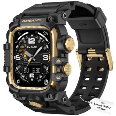 Imagem de Capa de Relógio AmBand para Apple Watch Series 9/8/7 45mm - Ouro Preto