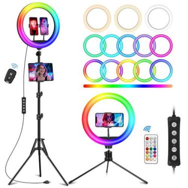 Imagem de Ring Light STALLY 12.3" - Suporte de 75cm e 2 Suportes para Celular