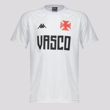 Imagem de Camisa Kappa Vasco Supporter Type Juvenil Branca, 10 ANOS