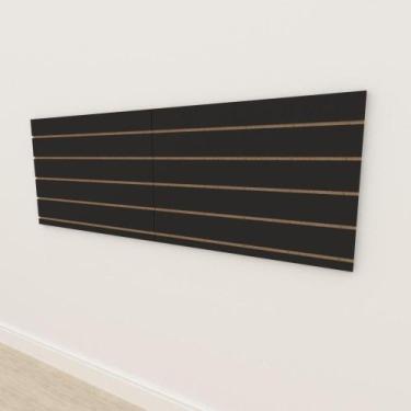 Imagem de Painel canaletado 18mm Preto Texturizado altura 60 cm comp 180 cm - E-