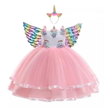 Imagem de Vestido Infantil de Festa Aniversário Temático Fantasia de Unicórnio R