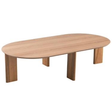 Imagem de Mesa de Centro Para Sala de Estar Oval Pés Madeira Bulat A03 Hanover R