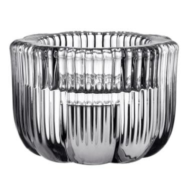 Imagem de Villeroy & Boch Porta-velas Fleur 2 em 1 de vidro transparente para luzes de chá e velas de pilar/cônicas, feito à mão, artigos decorativos para casa, vidro, lavável na máquina de lavar louça