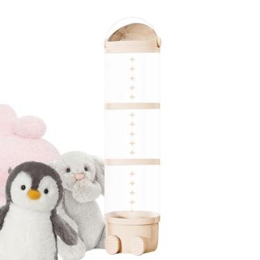 Imagem de Tubo vertical de armazenamento de brinquedos, tubo de armazenamento de bichos de pelúcia | Balde transparente para organizador de brinquedos infantis,Suporte de armazenamento de boneca de animal de pe