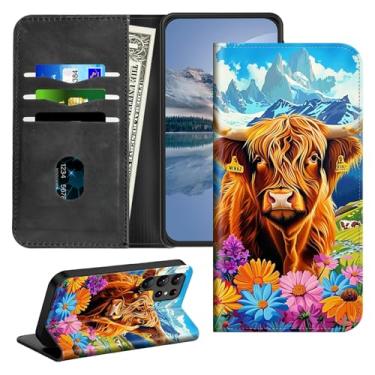 Imagem de HEAKIERG Capa magnética para Sansung Galaxy S25 Ultra 5G de 6,9 polegadas com suporte para cartão, capa protetora à prova de choque com bloqueio de RFID, compartimento para cartão de crédito, capa