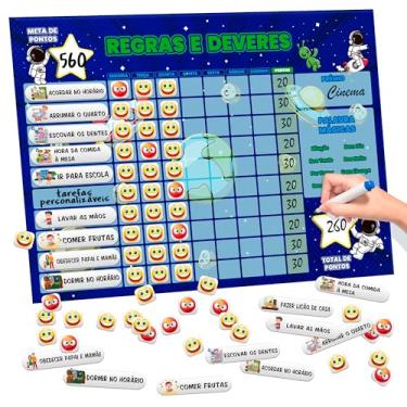 Imagem de QUADRO DE ROTINA INFANTIL / QUADRO ATIVIDADES DIARIAS- REGRA E DEVERES 30x40 (MODELO PARA GELADEIRA)