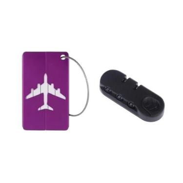 Imagem de Cadeado de Mala com Tag Identificador Roxo - We Go To