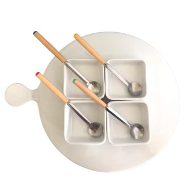 Imagem de Jogo Para Servir c/ Molheiras - Fondue/ Patês - 9 Peças.