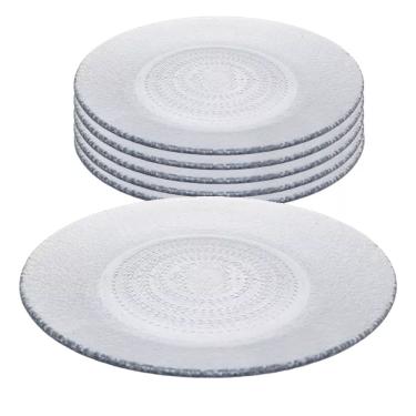 Imagem de Jogo 6 Pratos Raso Vidro Transparente Acquamarine 22,4cm