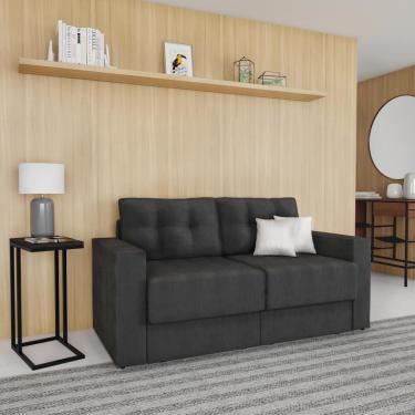 Imagem de Sofá 3 Lugares Retrátil Colônia Suede Grafite 180 cm