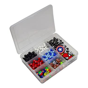 Imagem de Kit Miçanga Infantil Montar Pulseiras 750pçs (Box, Aplique, bolinha, letra, entremeio, miçanga, fio) Miçanga Infantil Montar Pulseiras Box Organizadora Aplique Colante Bolinhas Letra Entremeio Fio para Criar Pulseiras Criatividade Entretenimento para Crianças