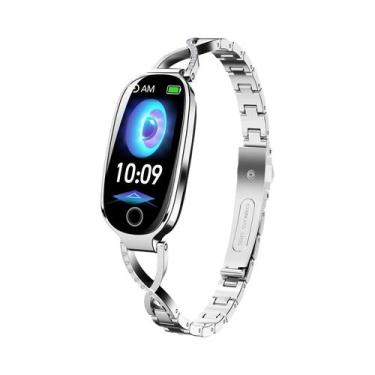 Imagem de Smartwatch De Luxo Feminino Pressão Arterial Monitor De Freqüência Car