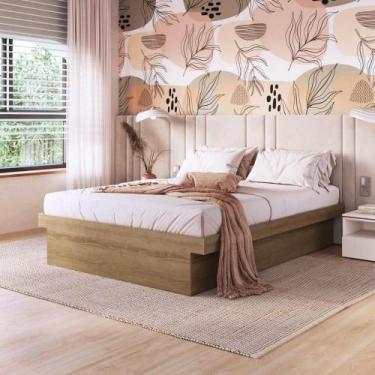 Imagem de Cama Queen Flutuante para Quarto 162,5cm x 202cm com Box Baú - Art In 