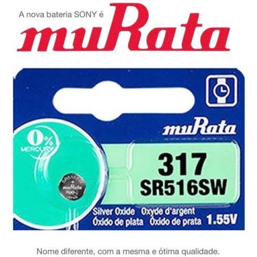 Imagem de 01 Baterias Murata 317 SR516SW 1.55V Célula de Botão de Relógio de Óxi