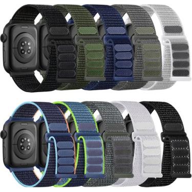 Imagem de Pulseiras Solo Loop Lenrao de Nylon Macio para Apple Watch - Pacote co