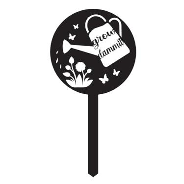 Imagem de JMsuertes Placa engraçada de jardim Grow Dammit, decoração de jardinagem externa exclusiva ao ar livre, acessórios de horta de flores, presentes divertidos de jardinagem para mulheres, homens, mães