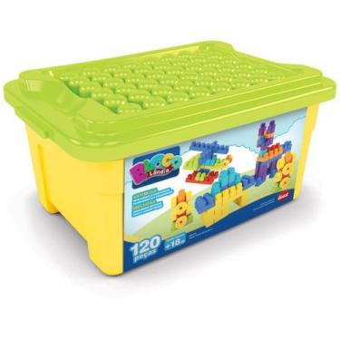 Imagem de Blocos de Montar 120 Peças Super Caixa Divertida 2 Dismat