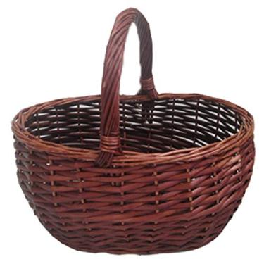 Imagem de Cesta de ovo portátil de palha de tecelagem de salgueiro de vime, cesta de armazenamento para presente