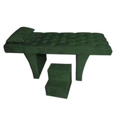 Imagem de Maca Estética Reta Capitonê 0,80m Sofia Veludo - me, VERDE