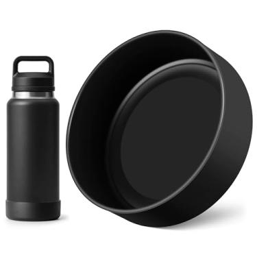 Imagem de Diumepo Bota de garrafa de água de silicone para garrafa de água YETI Rambler de 1,020 g, protetor inferior de manga de silicone antiderrapante para YETI Rambler 1,020 g, livre de BPA (preto)