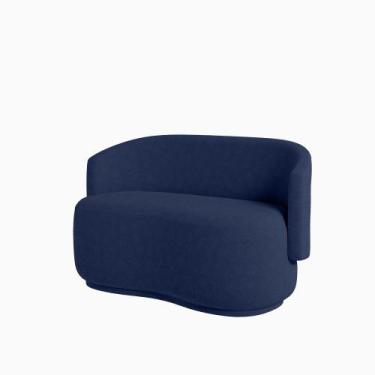 Imagem de Namoradeira Beatriz Orgânica Boucle Lisa - 7 Decor - Estopar, Azul Mar