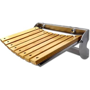 Imagem de Cadeiras Dobráveis Assento De Chuveiro Dobrável, Cadeiras De Banheiro Dobráveis Montadas Na Parede Assento De Descanso, Cadeira De Banho De Madeira Moderna, Para Idosos E Deficientes, B