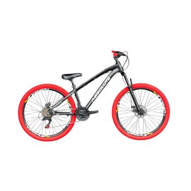 Imagem de Bicicleta Aro 26 Absolute Brutus Pro 3 Preto Cambios Shimano Pneu Vermelho