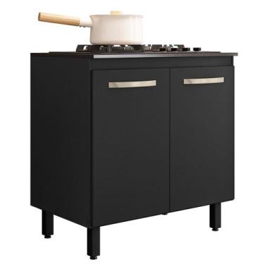 Imagem de Balcao de Cozinha Para Cooktop 80 cm Chef Preto NC1 - EHD - Nicioli