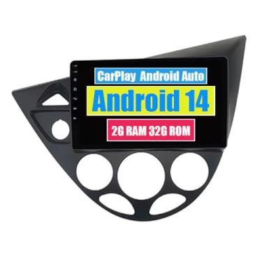 Imagem de RoverOne Automotivo Radio Estéreo para Ford Fiesta 1995-2001 para Focus MK1 1998-2004 com CarPlay Android Auto Navegação GPS Bluetooth Central Multimídia WiFi