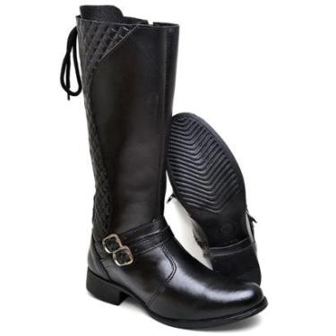 Imagem de Bota Cano Longo Feminina Amarração Traseira Ajuste Perfeito PB201-Feminino